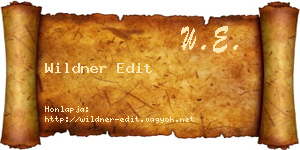 Wildner Edit névjegykártya